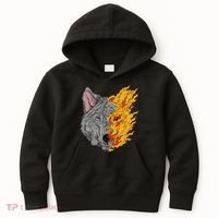 Wolf Face On Fire Kids Hoodie thumb 0