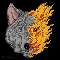Wolf Face On Fire Tote Bag thumb 4