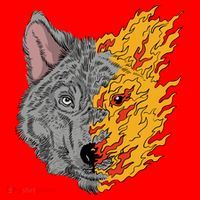 Wolf Face On Fire Santa Hat thumb 1