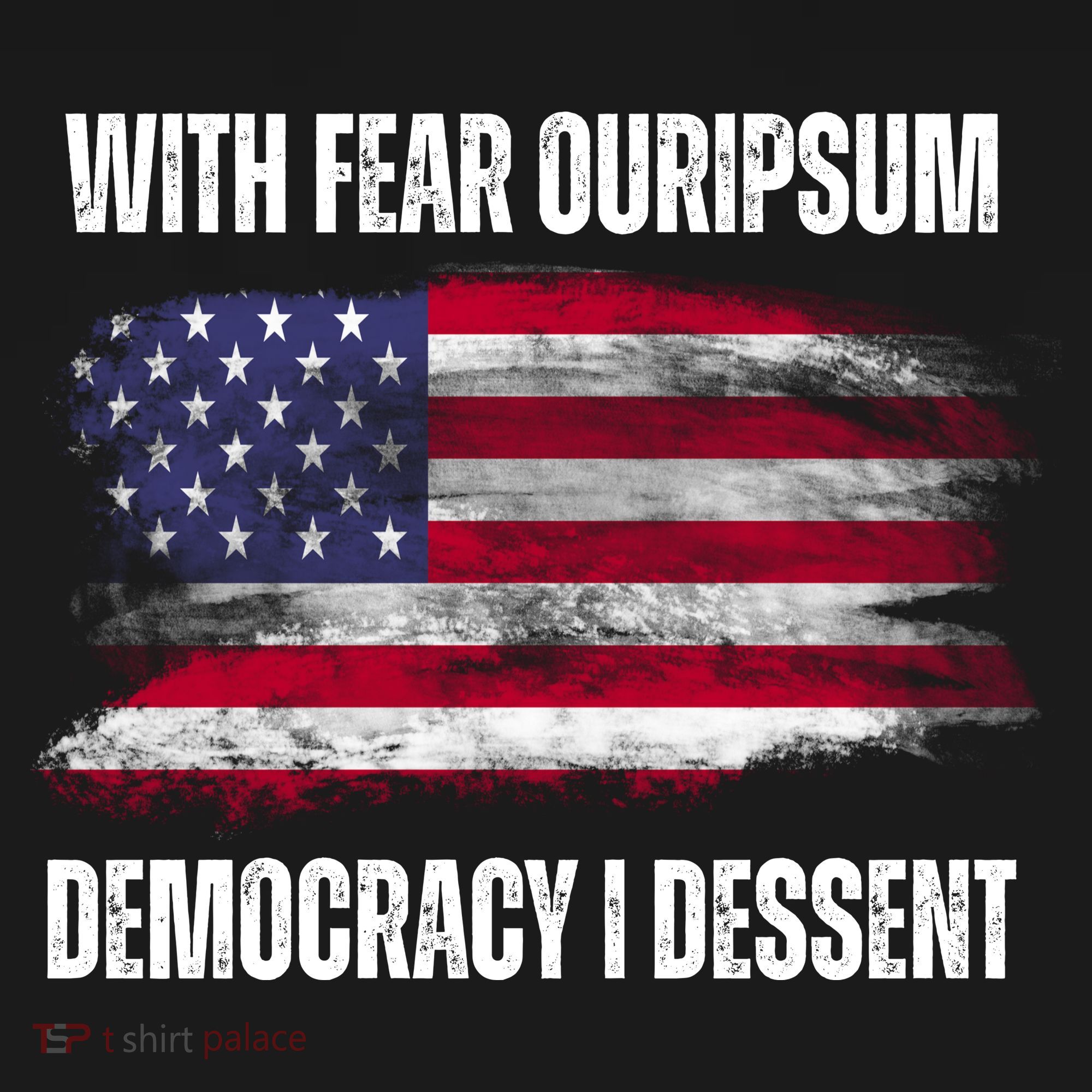 With Fear Ouripsum Democracy I Dessent Usa Flag Coaster