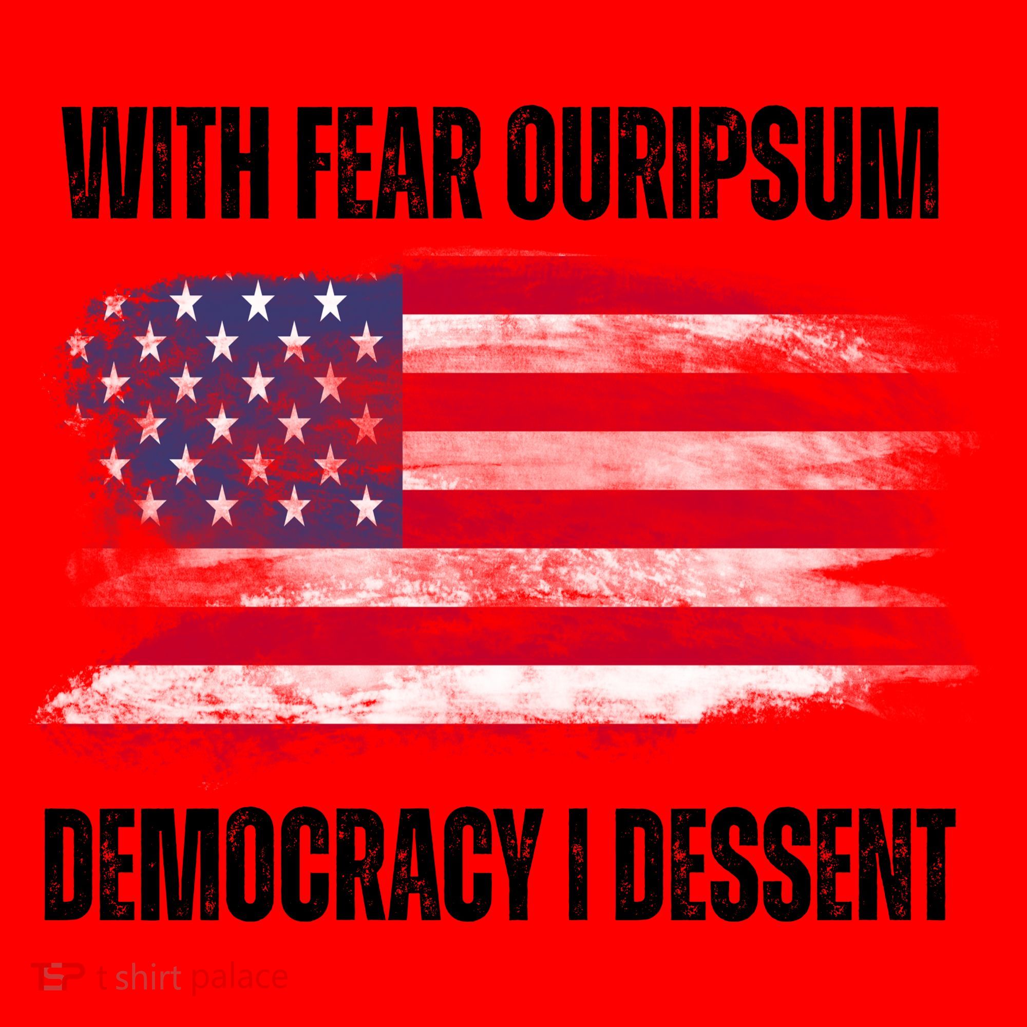 With Fear Ouripsum Democracy I Dessent Usa Flag Santa Hat