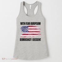 With Fear Ouripsum Democracy I Dessent Usa Flag Women's Tank Top thumb 0