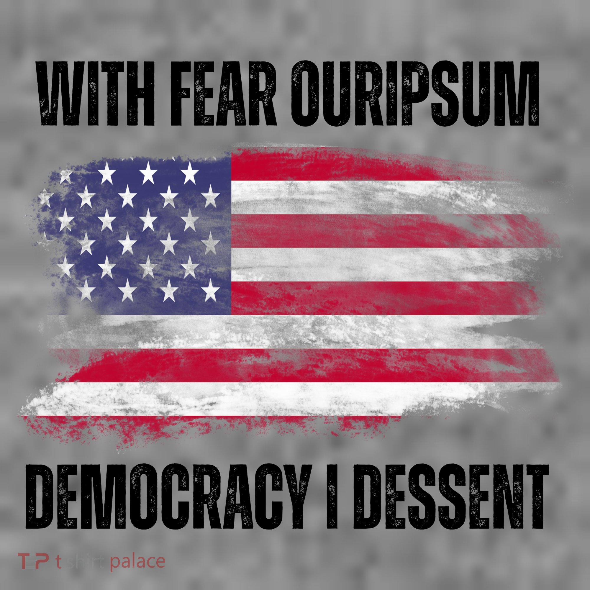 With Fear Ouripsum Democracy I Dessent Usa Flag Women's Tank Top