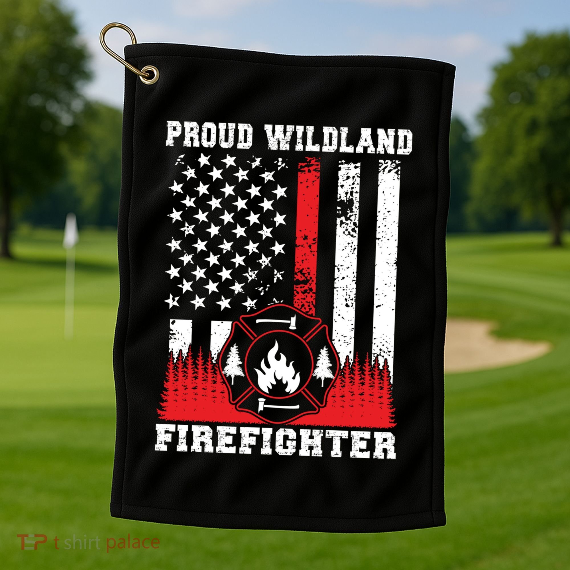 Wildland Firefighter Proud Wildland Fire Gift Golf Towel