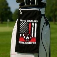 Wildland Firefighter Proud Wildland Fire Gift Golf Towel thumb 2