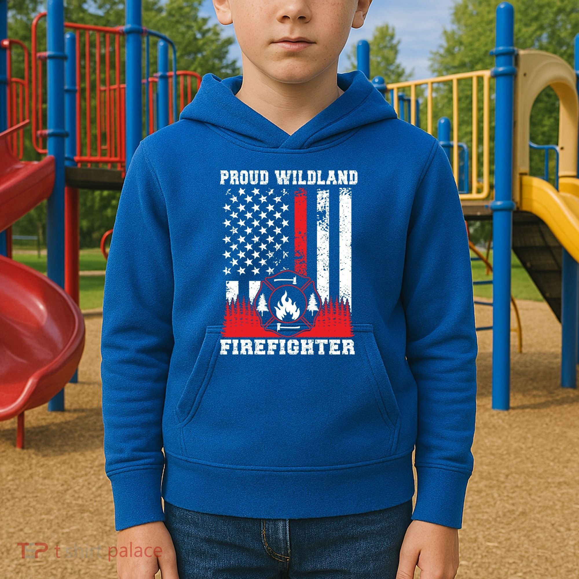 Wildland Firefighter Proud Wildland Fire Gift Kids Hoodie