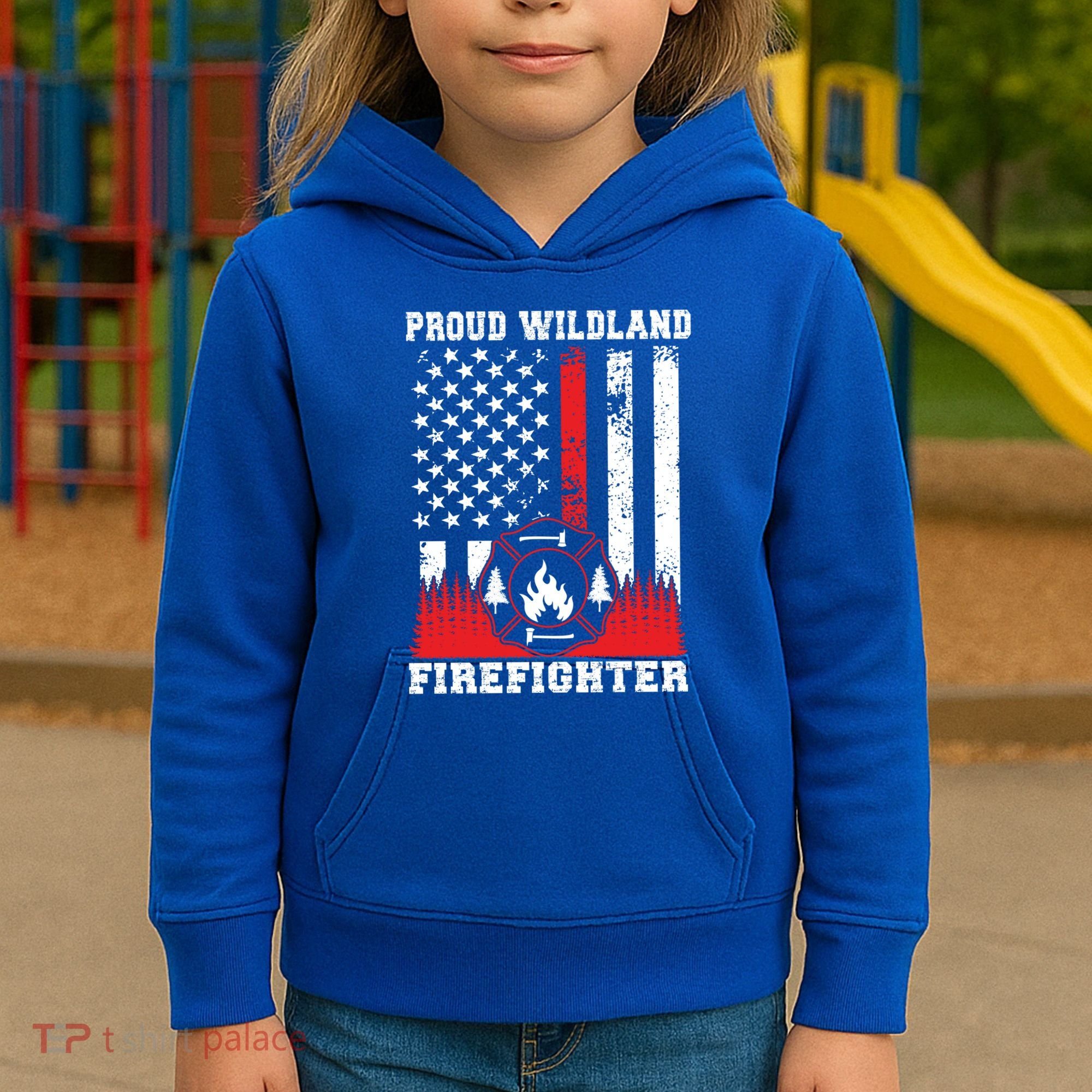 Wildland Firefighter Proud Wildland Fire Gift Kids Hoodie