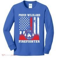 Wildland Firefighter Proud Wildland Fire Gift Kids Long Sleeve Shirt thumb 0