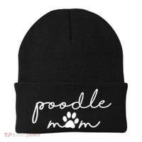 Womens Funny Poodle Dog Mom Cute Poodle Mom For Women Beanie thumb 0
