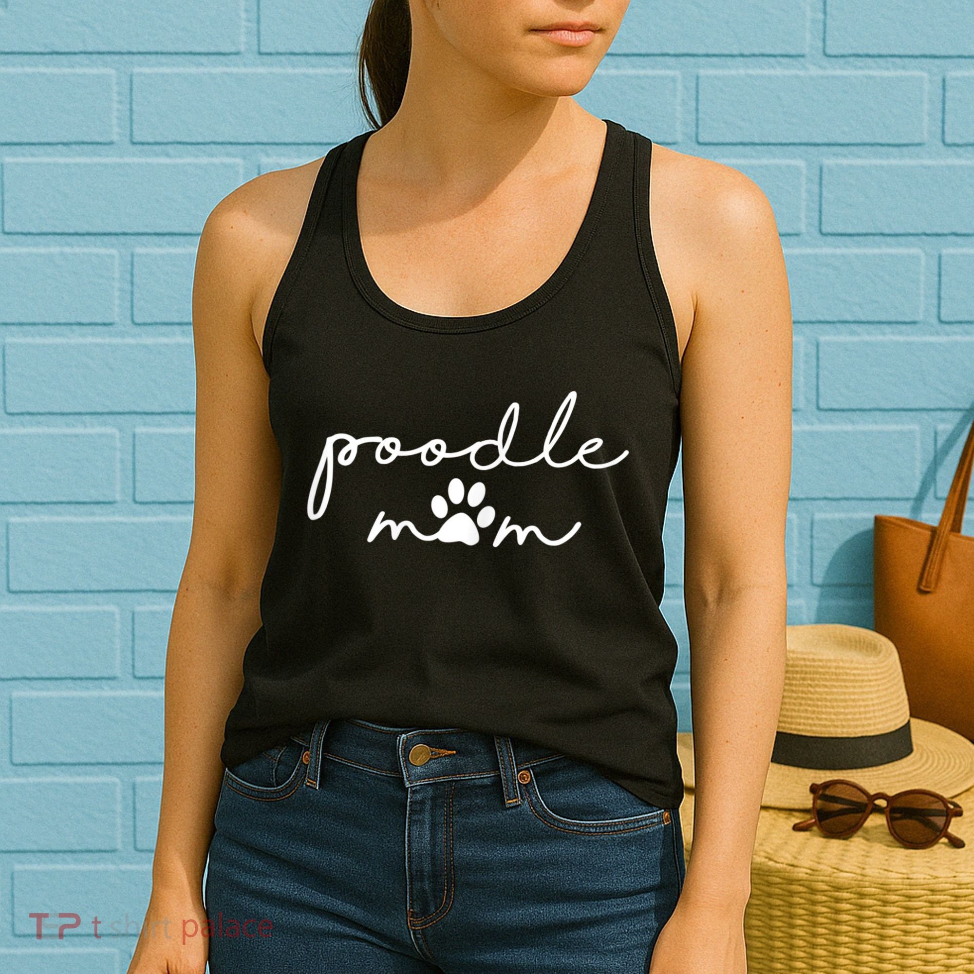 Womens Funny Poodle Dog Mom Cute Poodle Mom For Women Women's Tank Top