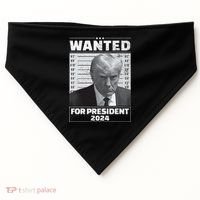 Wanted For President 2024 Trump Mugshot USA-Made Doggie Bandana thumb 0