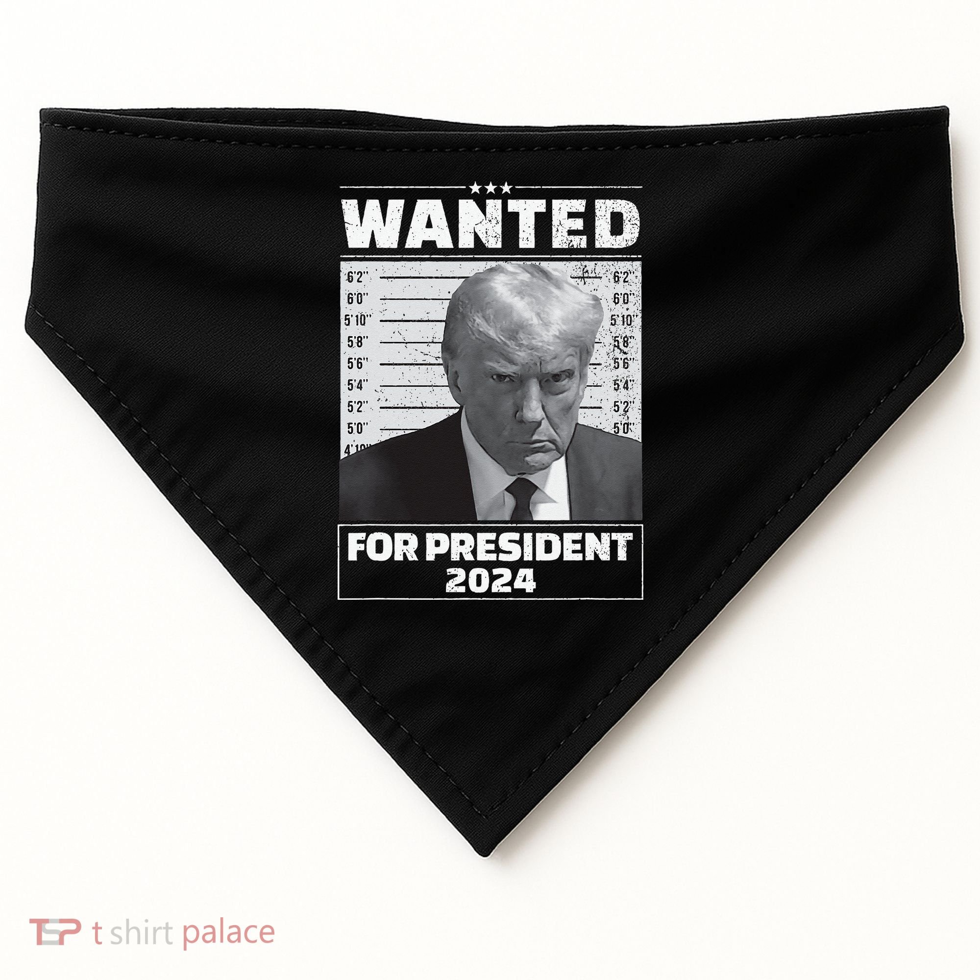 Wanted For President 2024 Trump Mugshot USA-Made Doggie Bandana