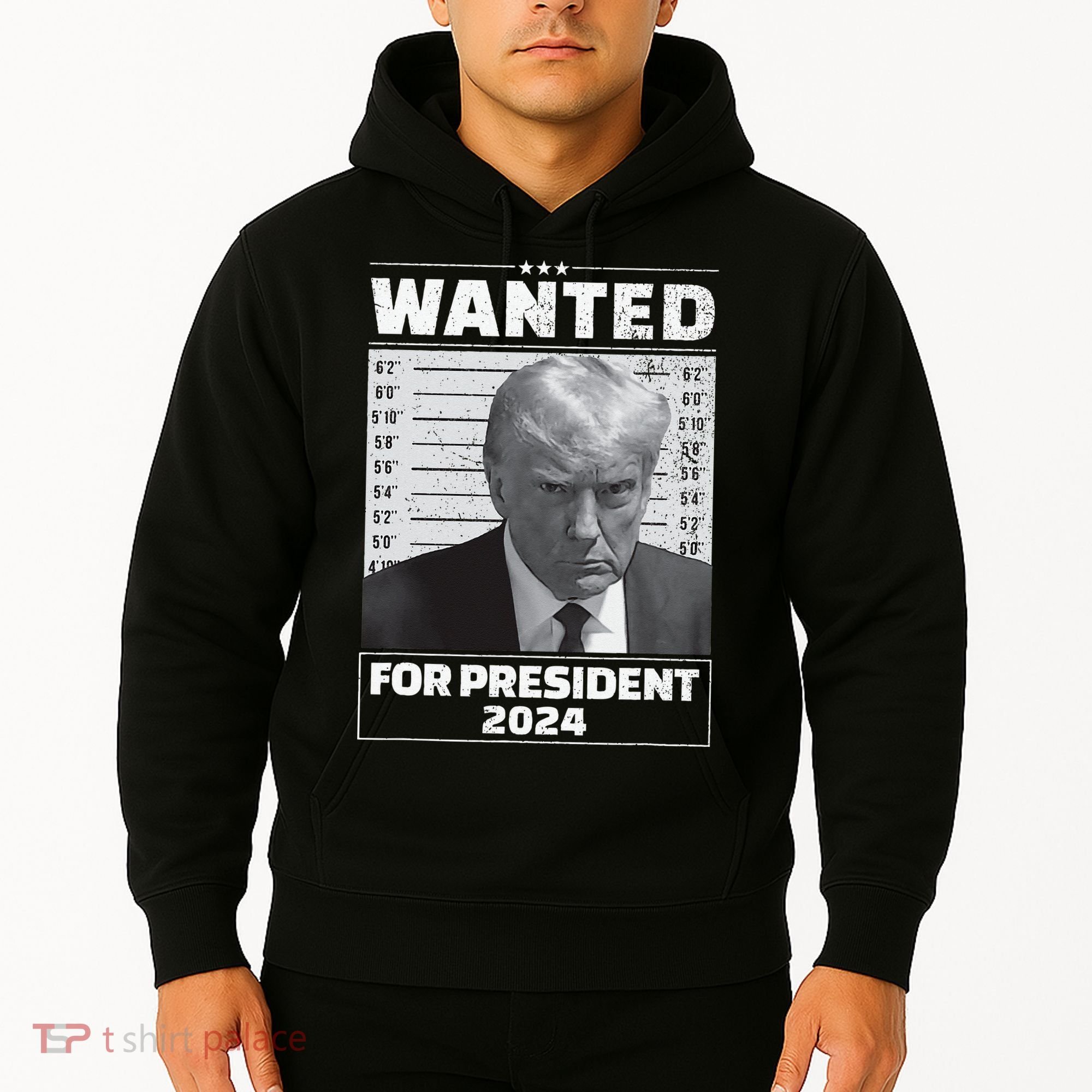 Wanted For President 2024 Trump Mugshot Hoodie