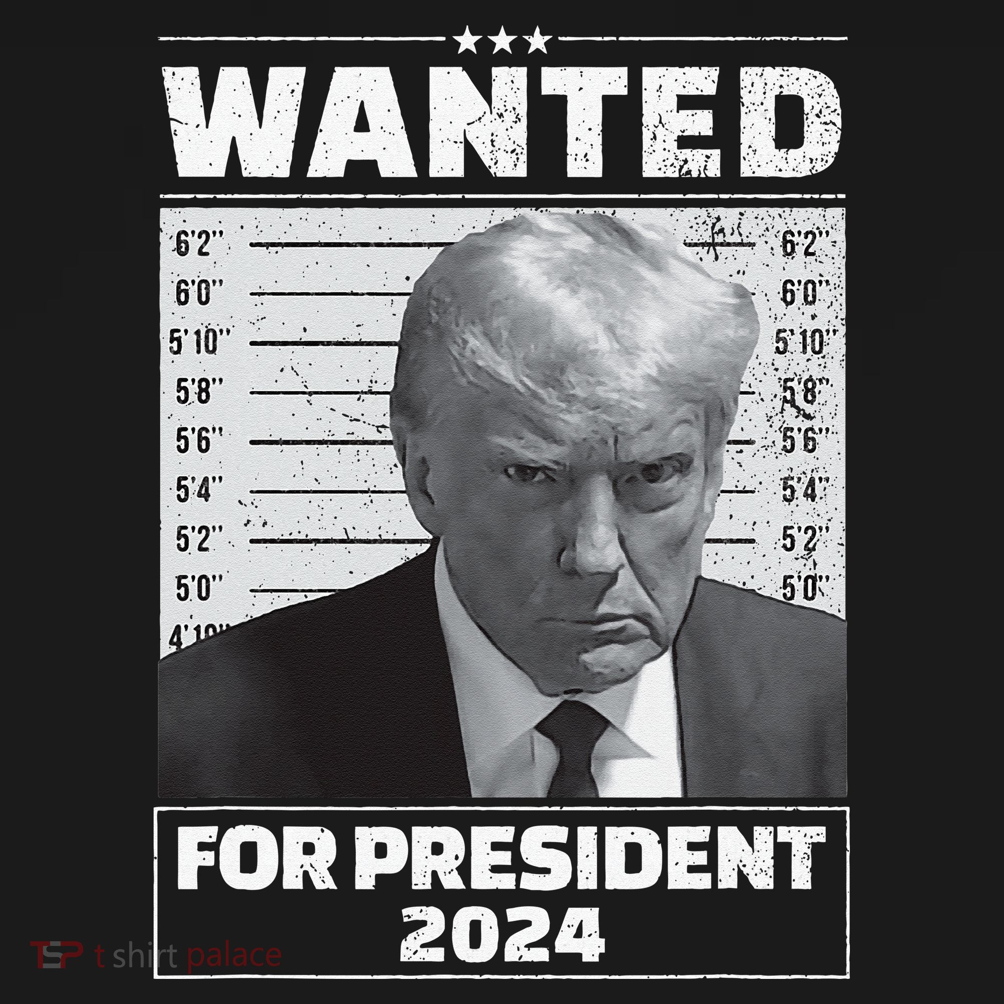 Wanted For President 2024 Trump Mugshot T-Shirt