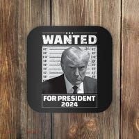 Wanted For President 2024 Trump Mugshot Coaster thumb 0
