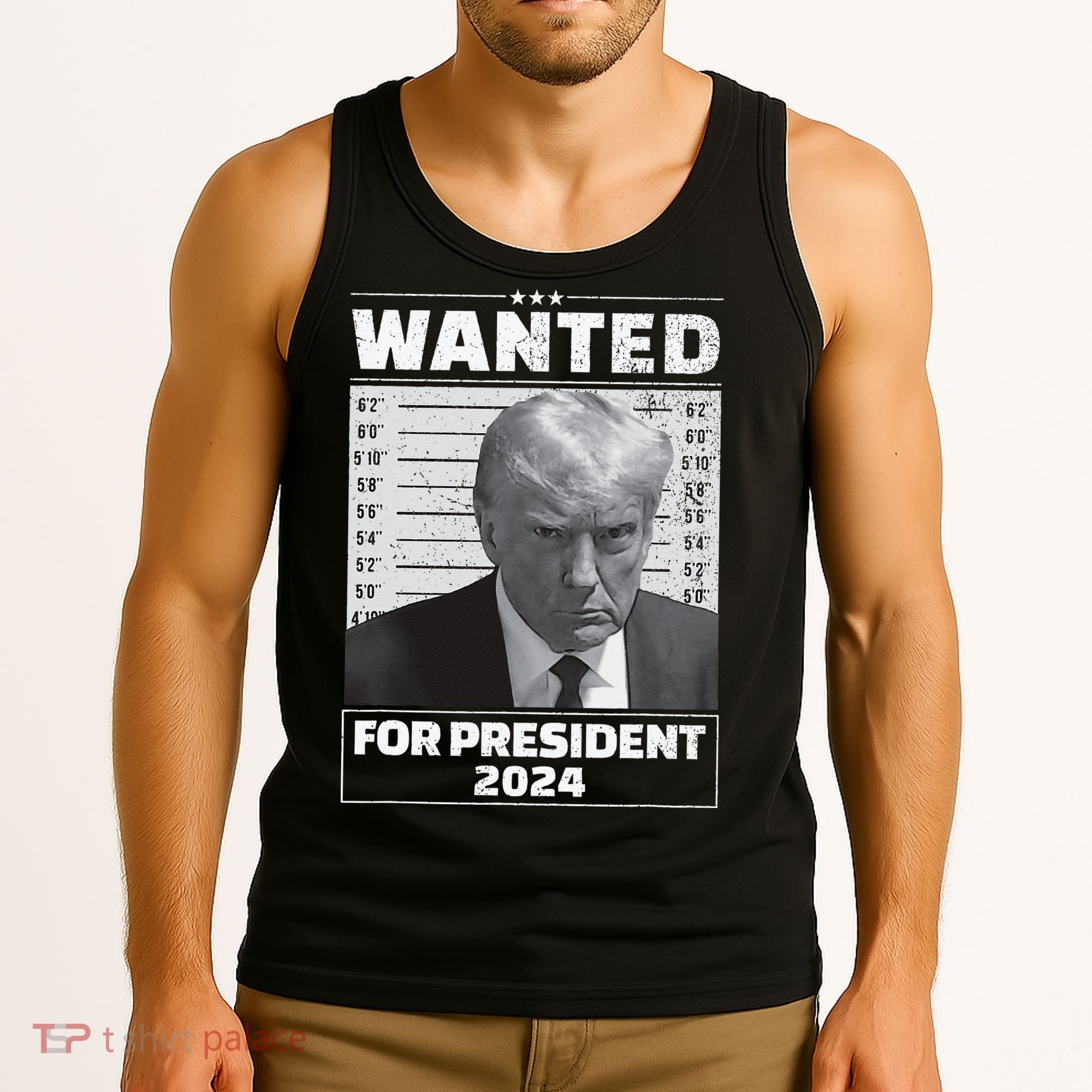 Wanted For President 2024 Trump Mugshot Tank Top