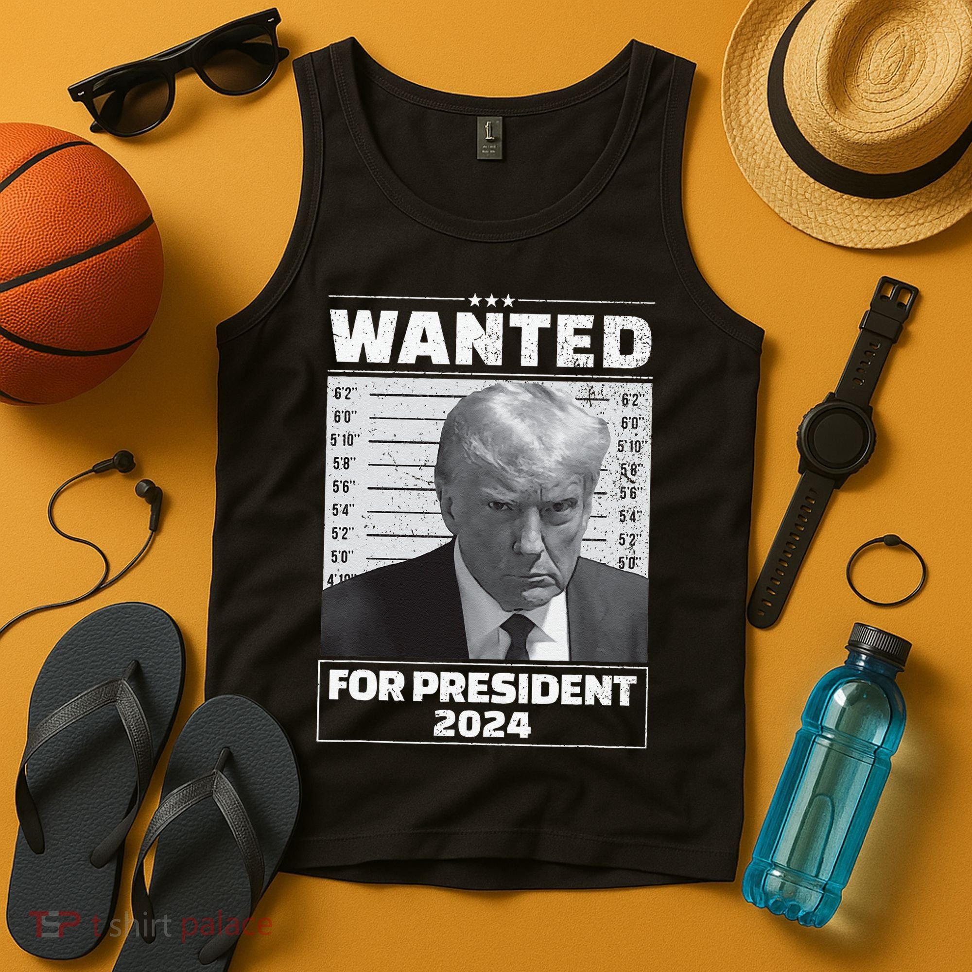 Wanted For President 2024 Trump Mugshot Tank Top