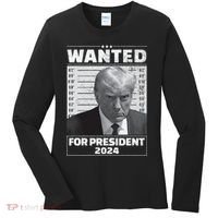 Wanted For President 2024 Trump Mugshot Women's Long Sleeve Shirt thumb 0