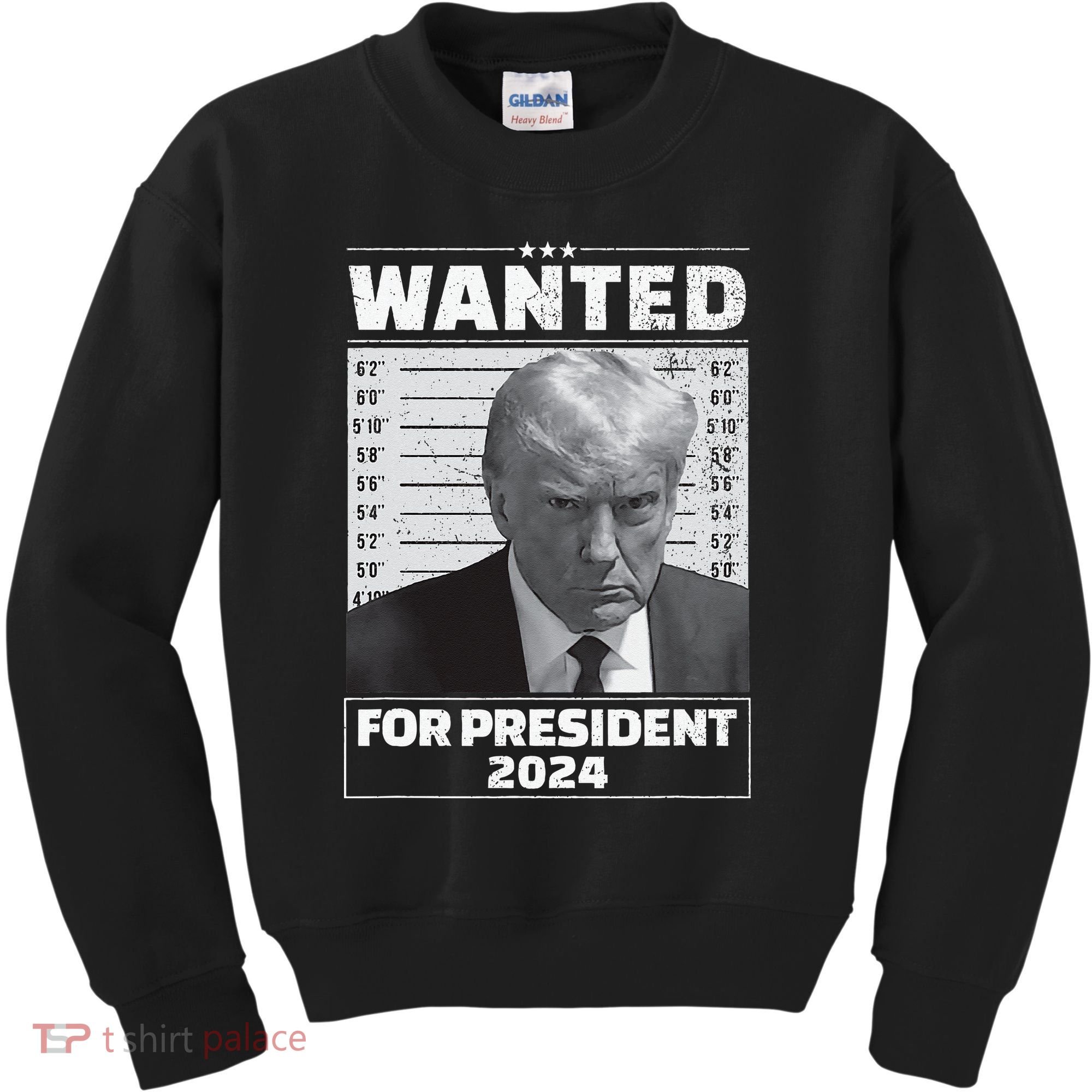 Wanted For President 2024 Trump Mugshot Kids Sweatshirt