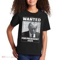 Wanted For President 2024 Trump Mugshot Kids T-Shirt thumb 2