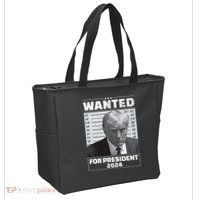 Wanted For President 2024 Trump Mugshot Tote Bag thumb 2