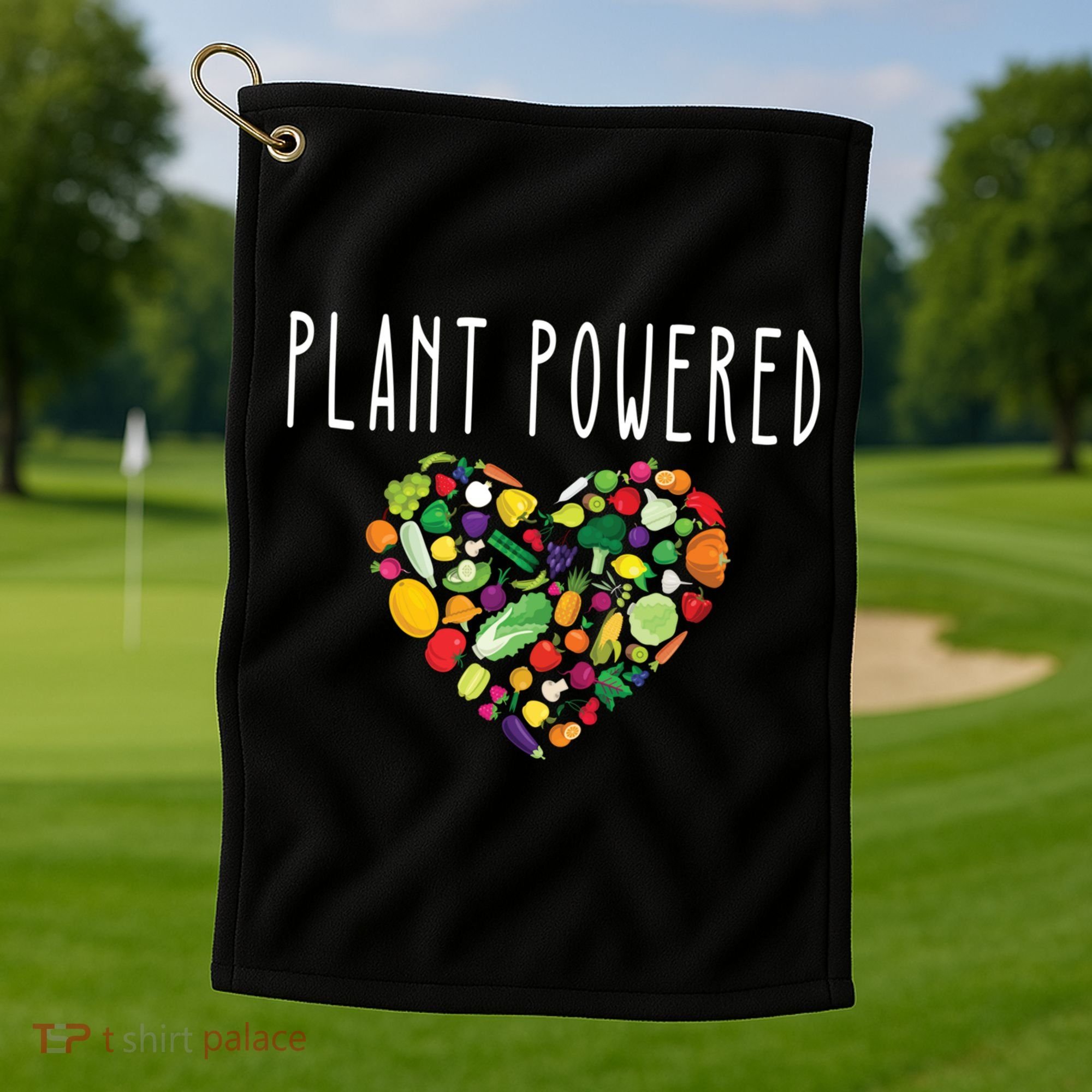 Whole Food Plant Based Lifestyle Wfpb Vegan Powered Veggie Meaningful Gift Golf Towel