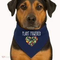 Whole Food Plant Based Lifestyle WFPB Vegan Powered Veggie USA-Made Doggie Bandana thumb 1