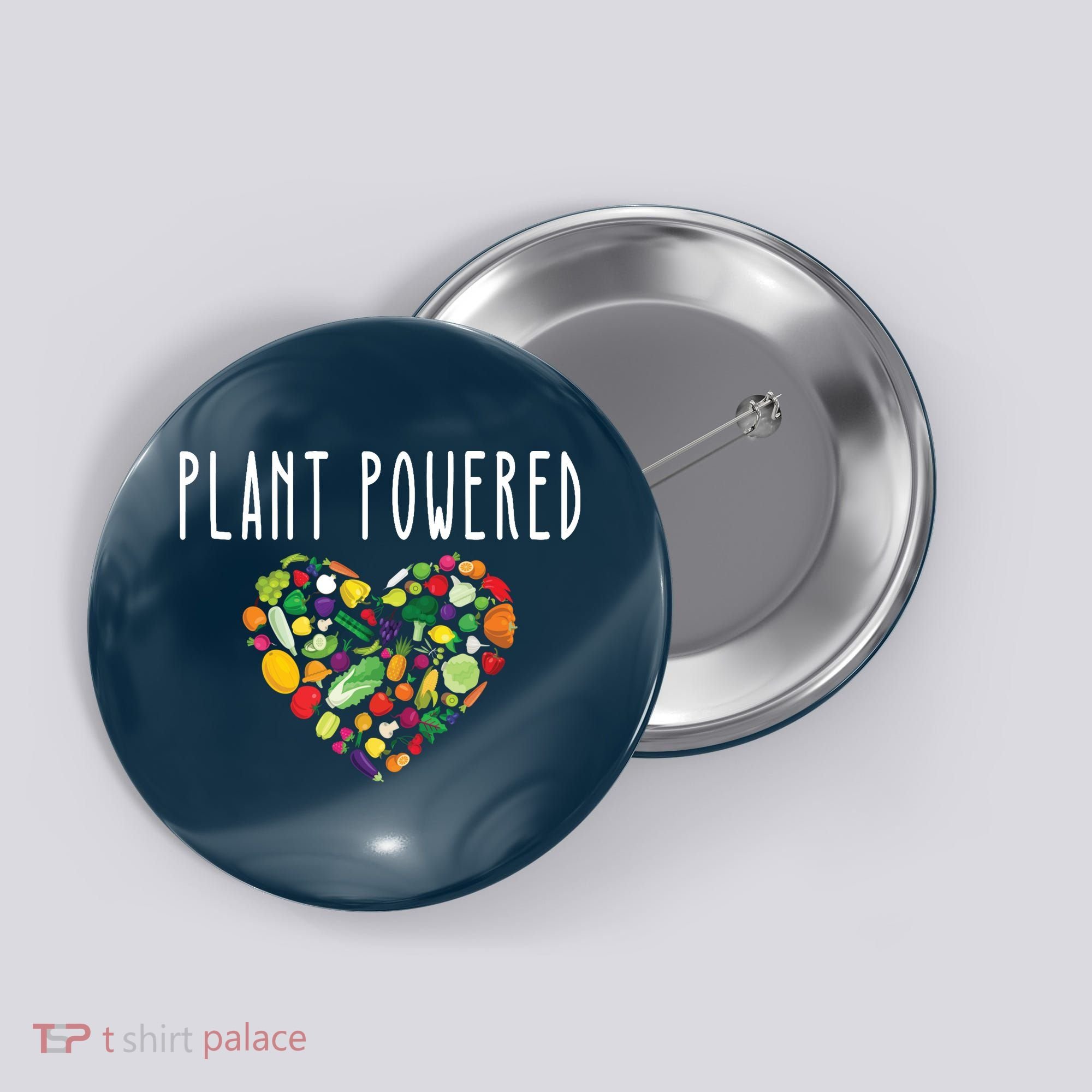 Whole Food Plant Based Lifestyle WFPB Vegan Powered Veggie Button