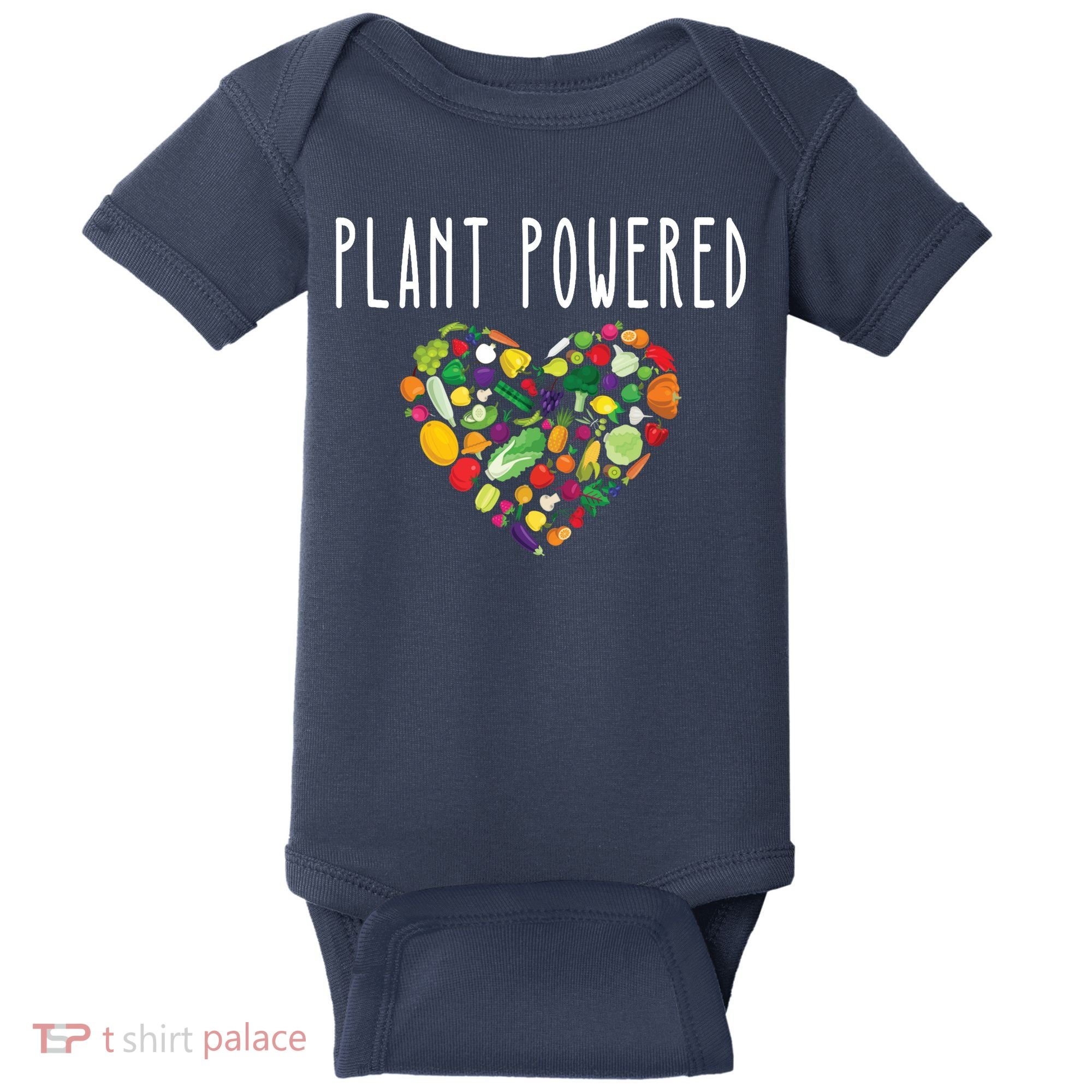 Whole Food Plant Based Lifestyle WFPB Vegan Powered Veggie Baby Bodysuit