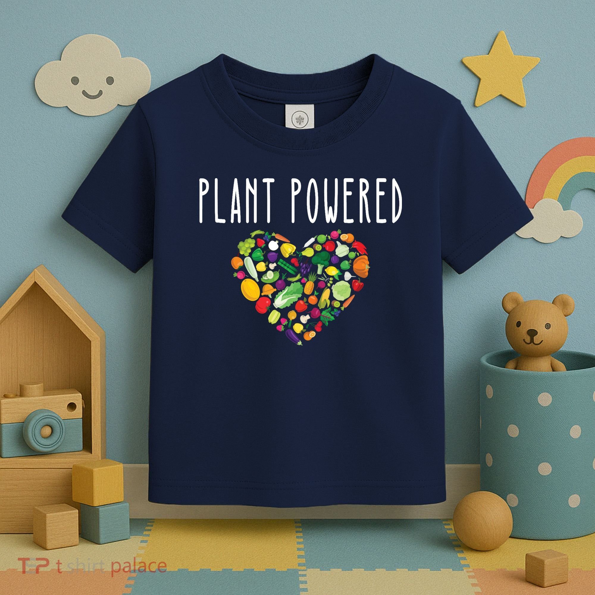 Whole Food Plant Based Lifestyle WFPB Vegan Powered Veggie Toddler T-Shirt