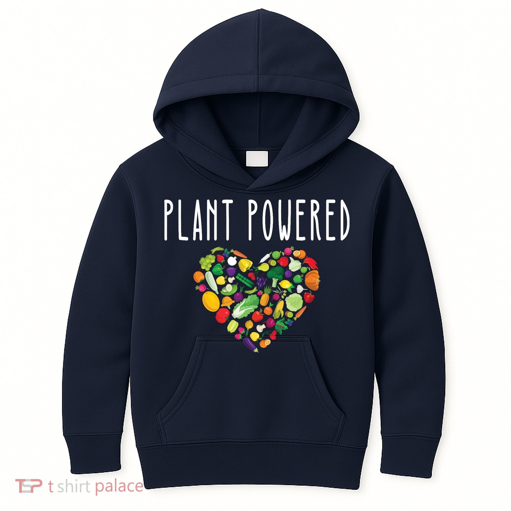 Whole Food Plant Based Lifestyle WFPB Vegan Powered Veggie Kids Hoodie