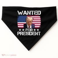 Wanted For President Donald Trump USA Election USA-Made Doggie Bandana thumb 0