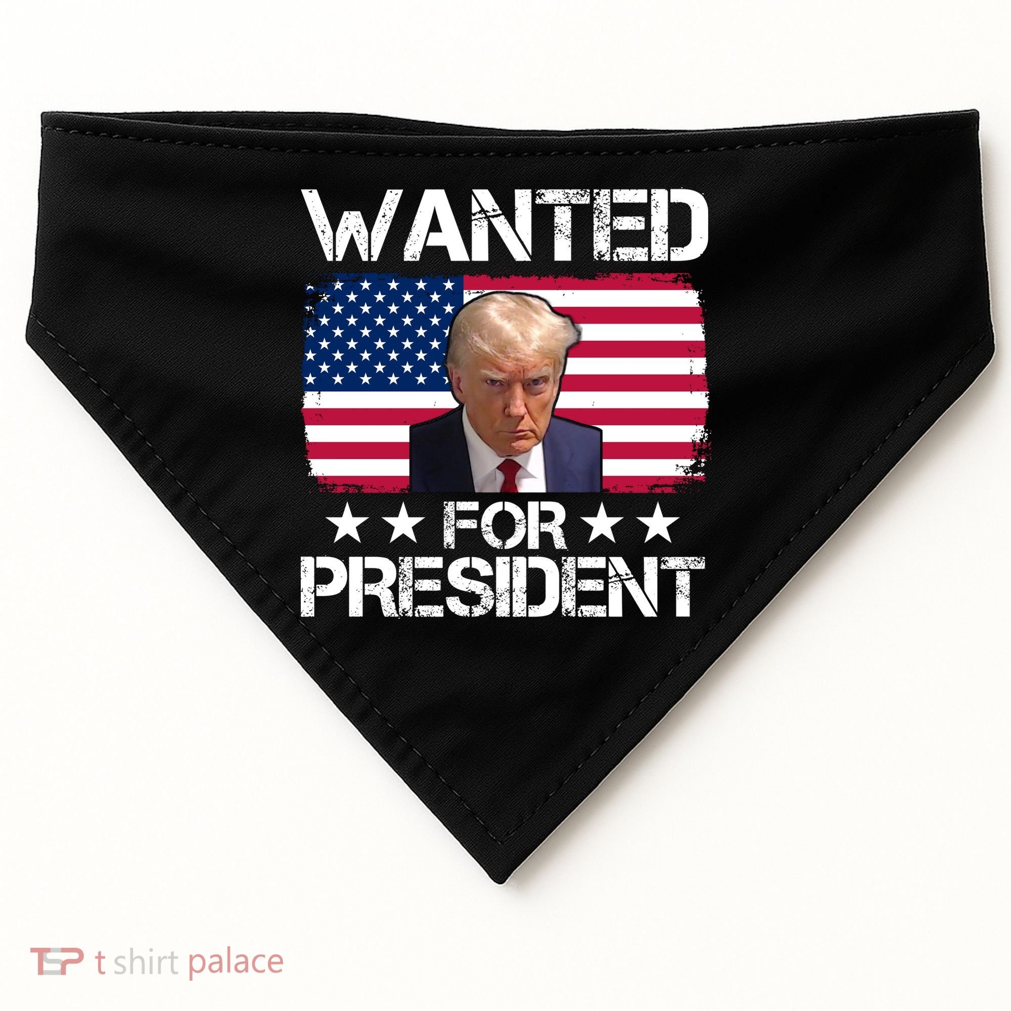 Wanted For President Donald Trump USA Election USA-Made Doggie Bandana