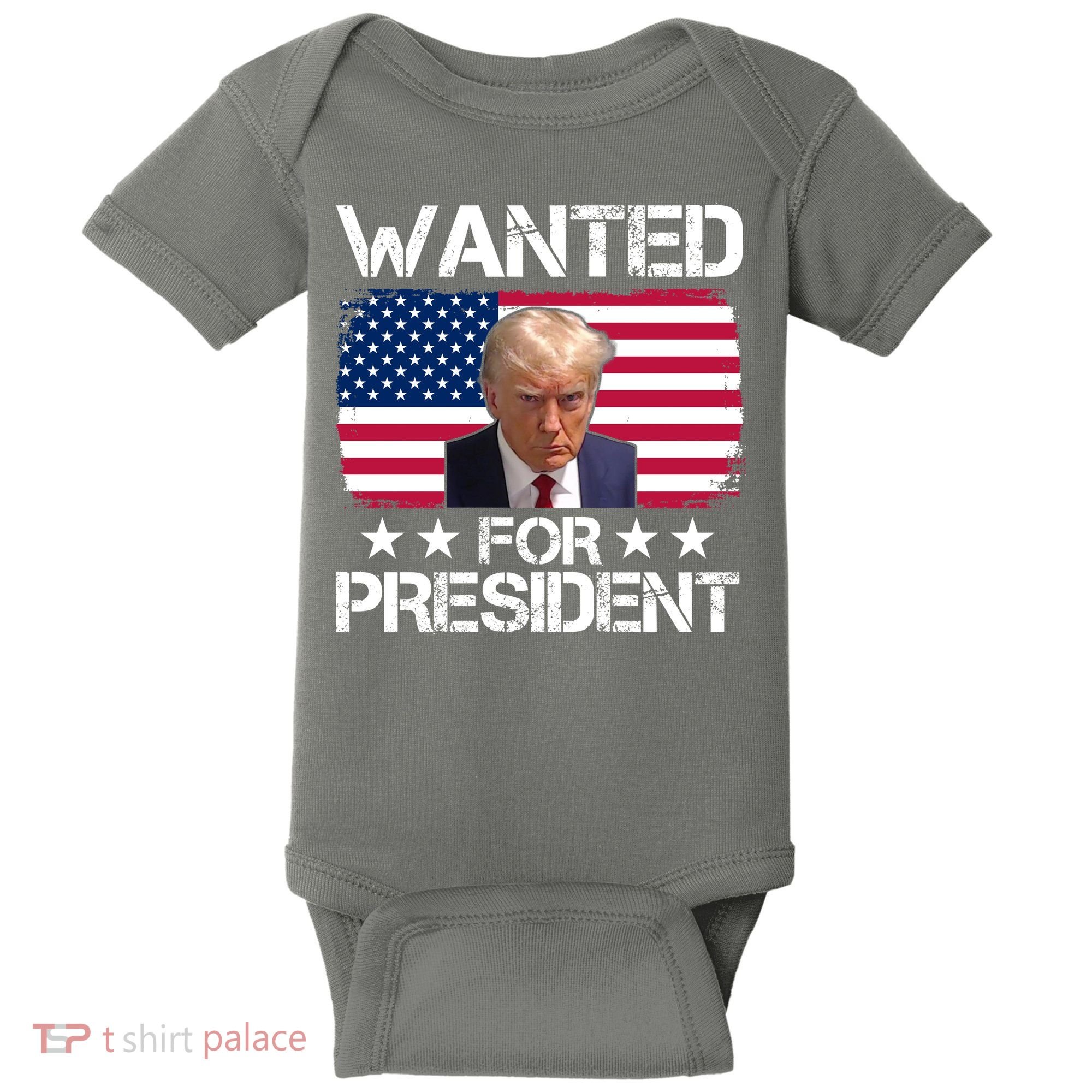 Wanted For President Donald Trump USA Election Baby Bodysuit