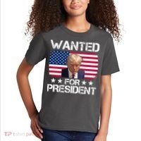 Wanted For President Donald Trump USA Election Kids T-Shirt thumb 2