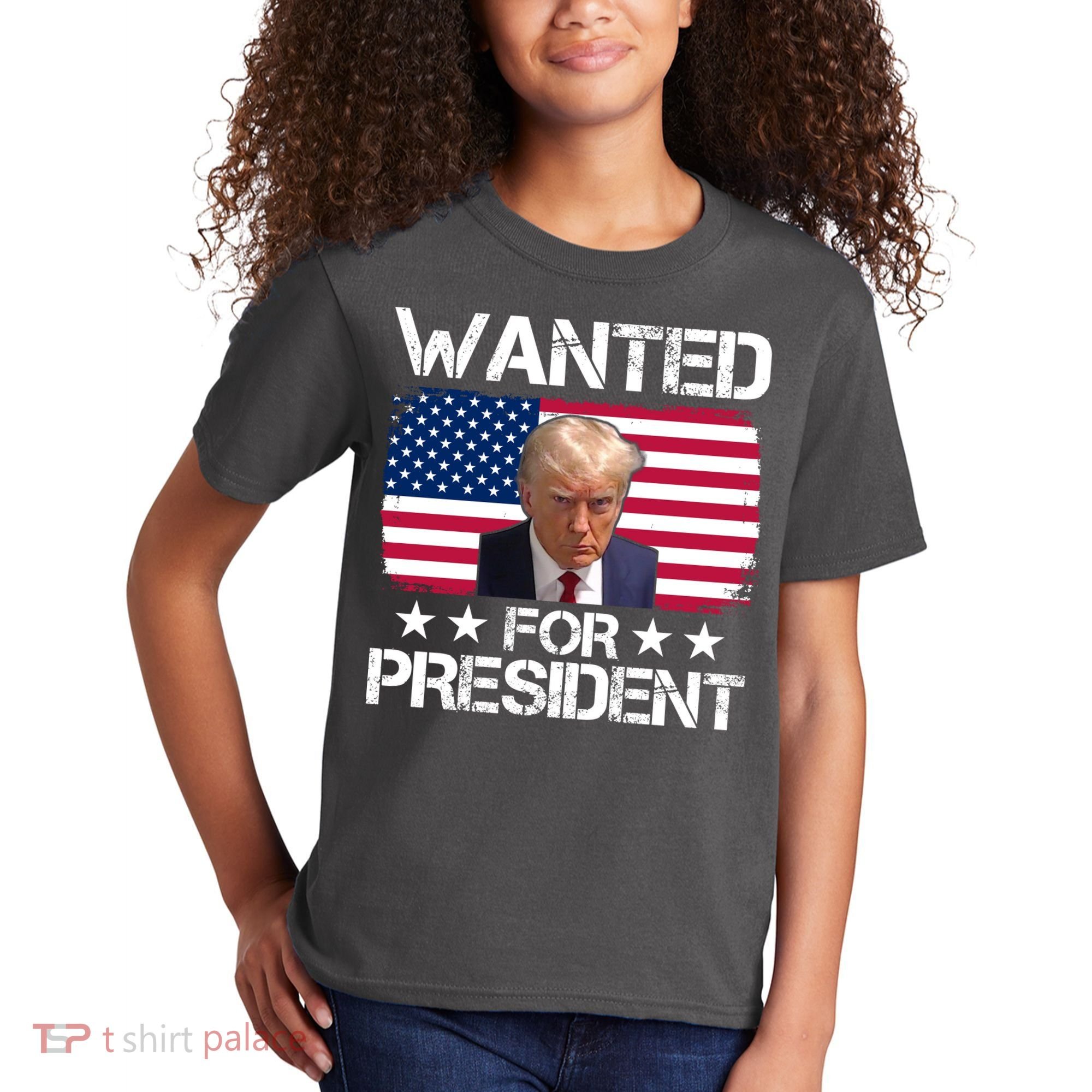 Wanted For President Donald Trump USA Election Kids T-Shirt