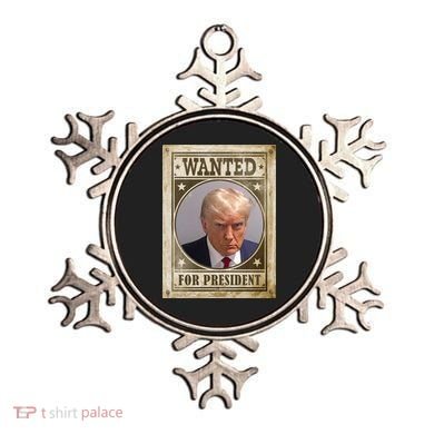 Wanted For President Funny Donald Trump Mugshot Ornament