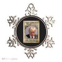 Wanted For President Funny Donald Trump Mugshot Ornament thumb 0
