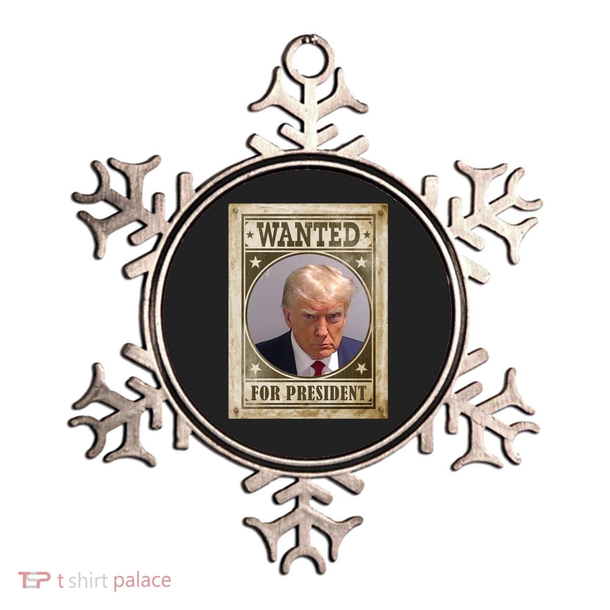 Wanted For President Funny Donald Trump Mugshot Ornament