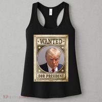Wanted For President Funny Donald Trump Mugshot Women's Tank Top thumb 3