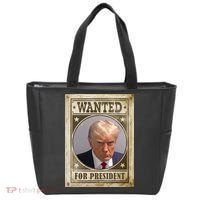 Wanted For President Funny Donald Trump Mugshot Tote Bag thumb 0