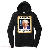 Wanted For President 2024 Donald Trump Women's Hoodie thumb 0