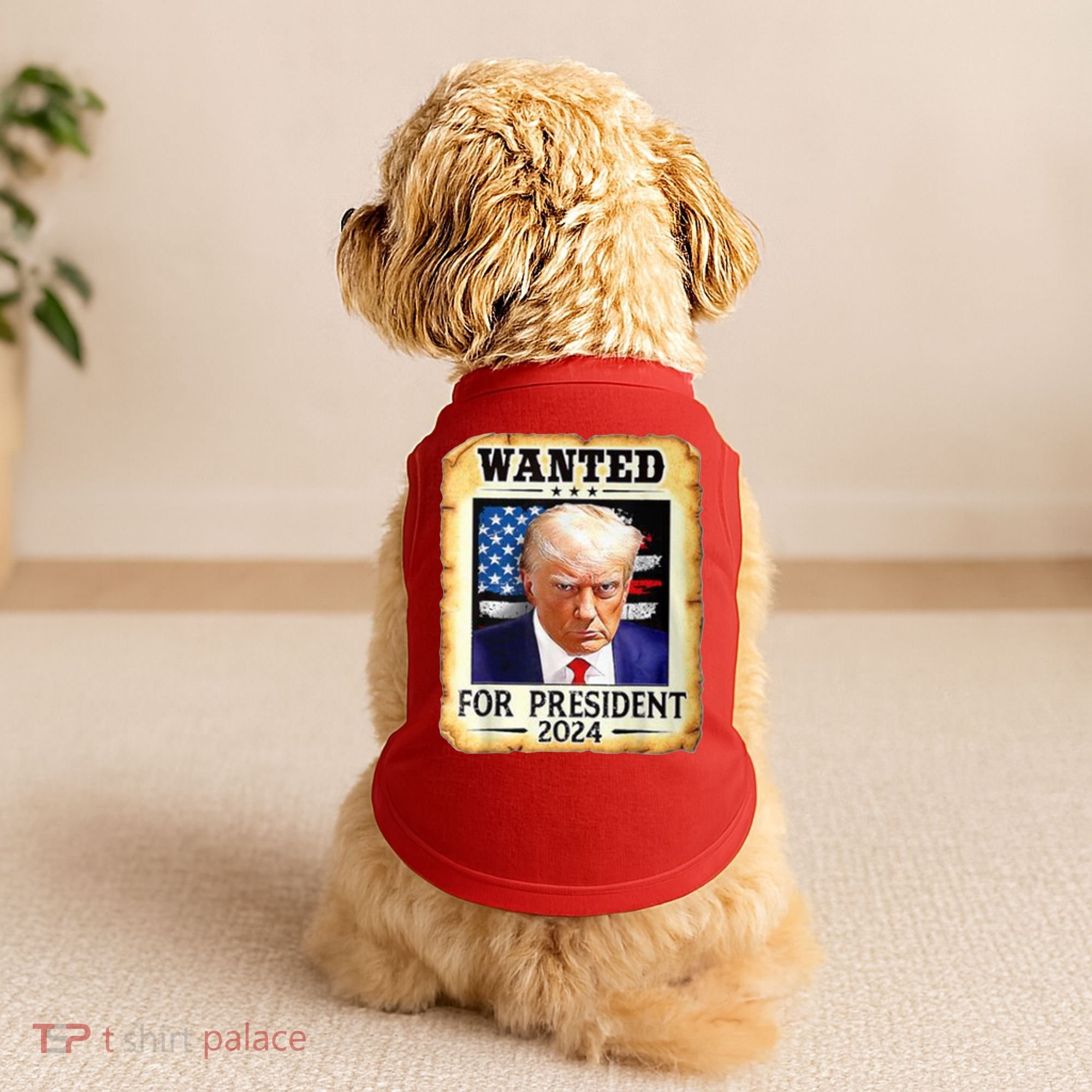 Wanted For President 2024 Donald Trump Doggie Tank