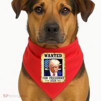 Wanted For President 2024 Donald Trump USA-Made Doggie Bandana thumb 1