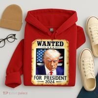 Wanted For President 2024 Donald Trump Hoodie thumb 4