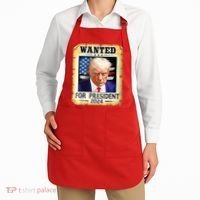 Wanted For President 2024 Donald Trump Apron thumb 2