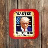 Wanted For President 2024 Donald Trump Coaster thumb 0