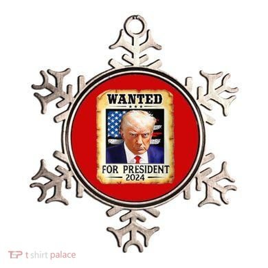 Wanted For President 2024 Donald Trump Ornament