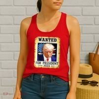 Wanted For President 2024 Donald Trump Women's Tank Top thumb 2