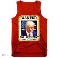 Wanted For President 2024 Donald Trump Tank Top thumb 0